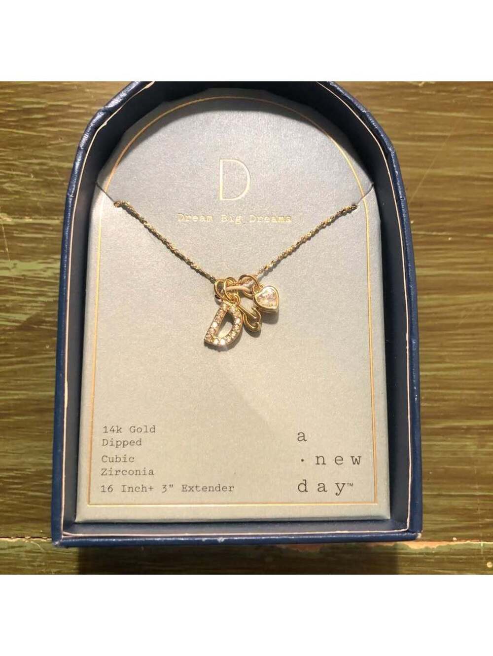 A New Day NWT 14K Gold Dipped Charm Initial "D" Pendant Necklace